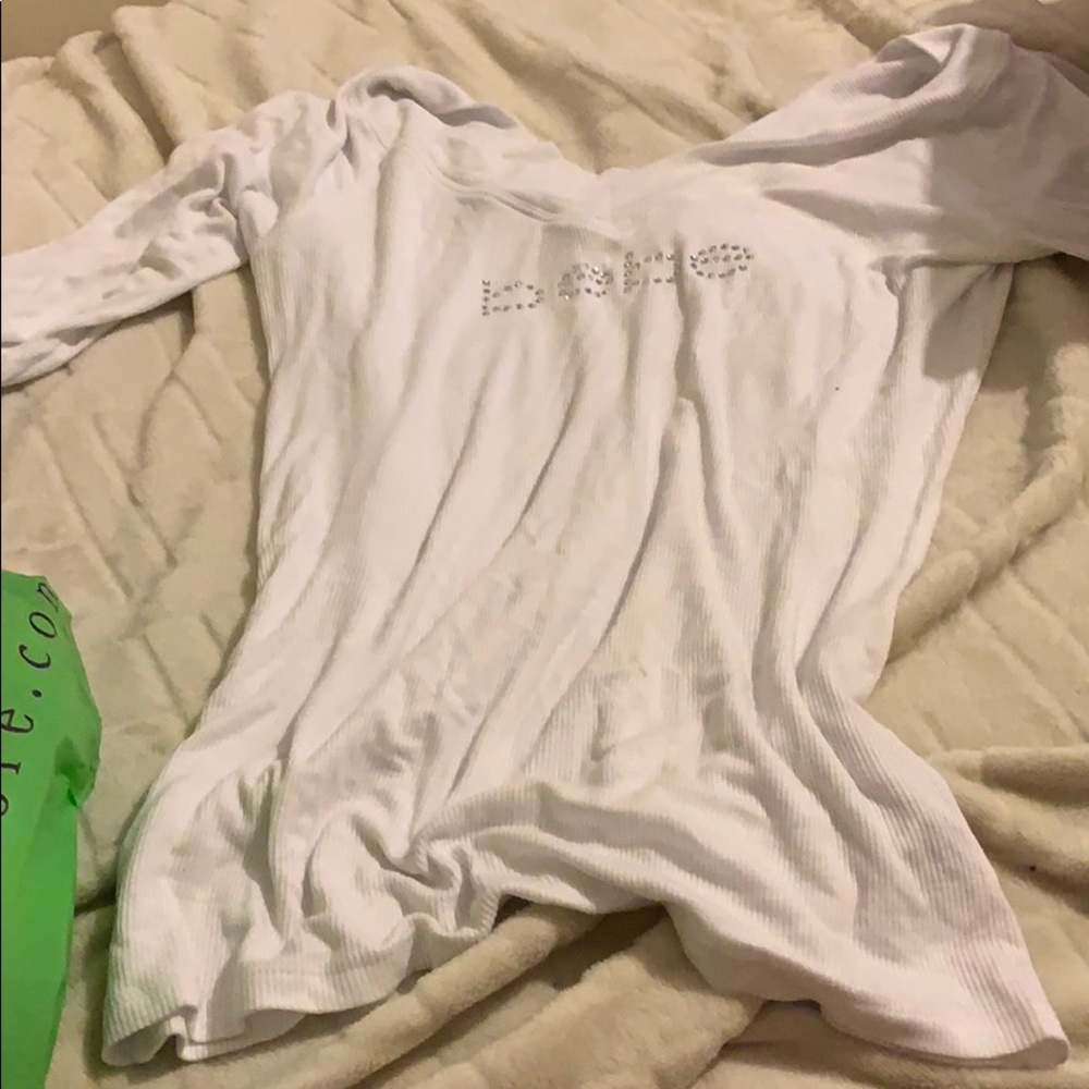 White long sleeve top